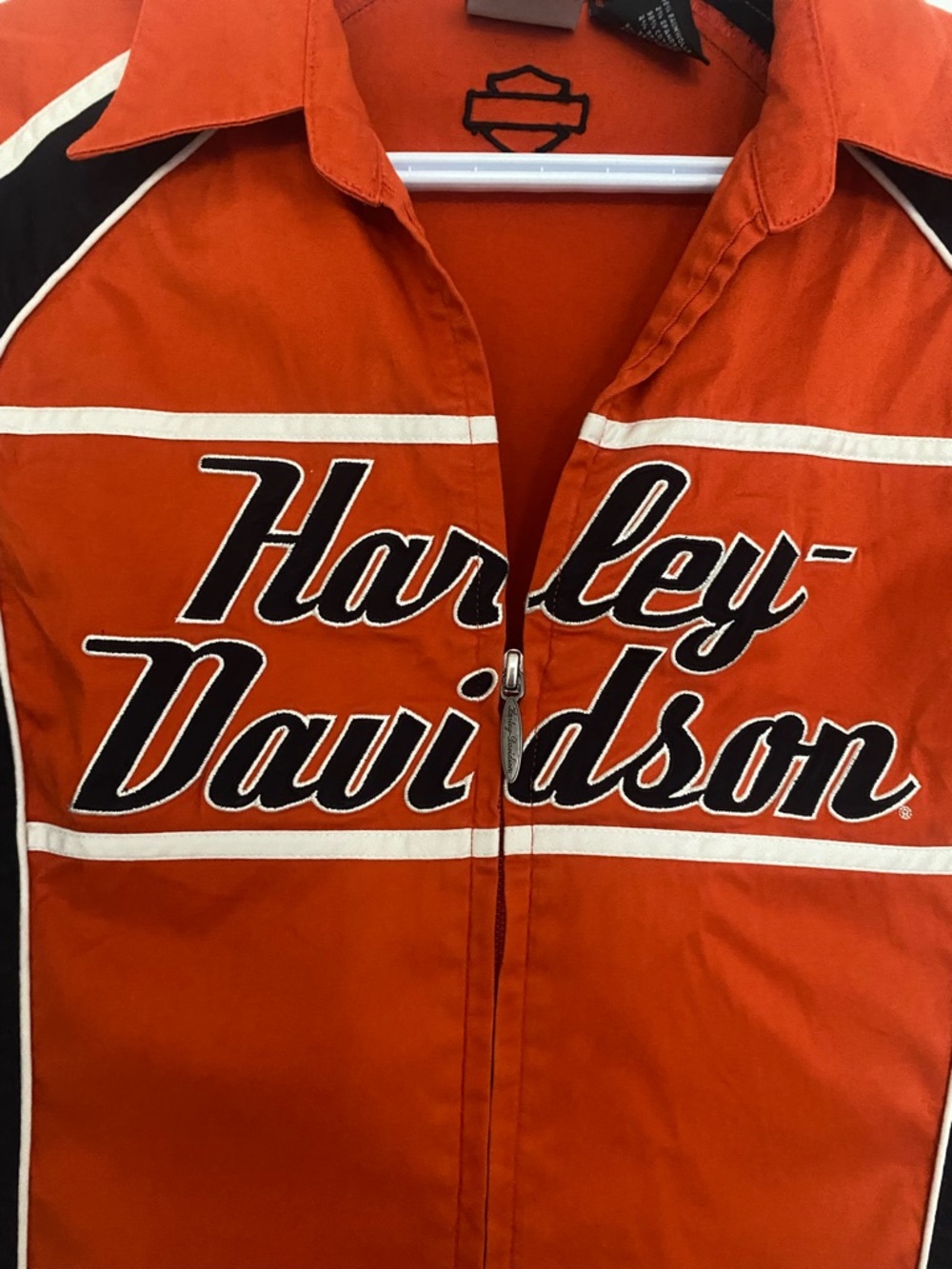 Harley-Davidson Orange and Black Short Sleeve Shirt - Picture 2 of 4